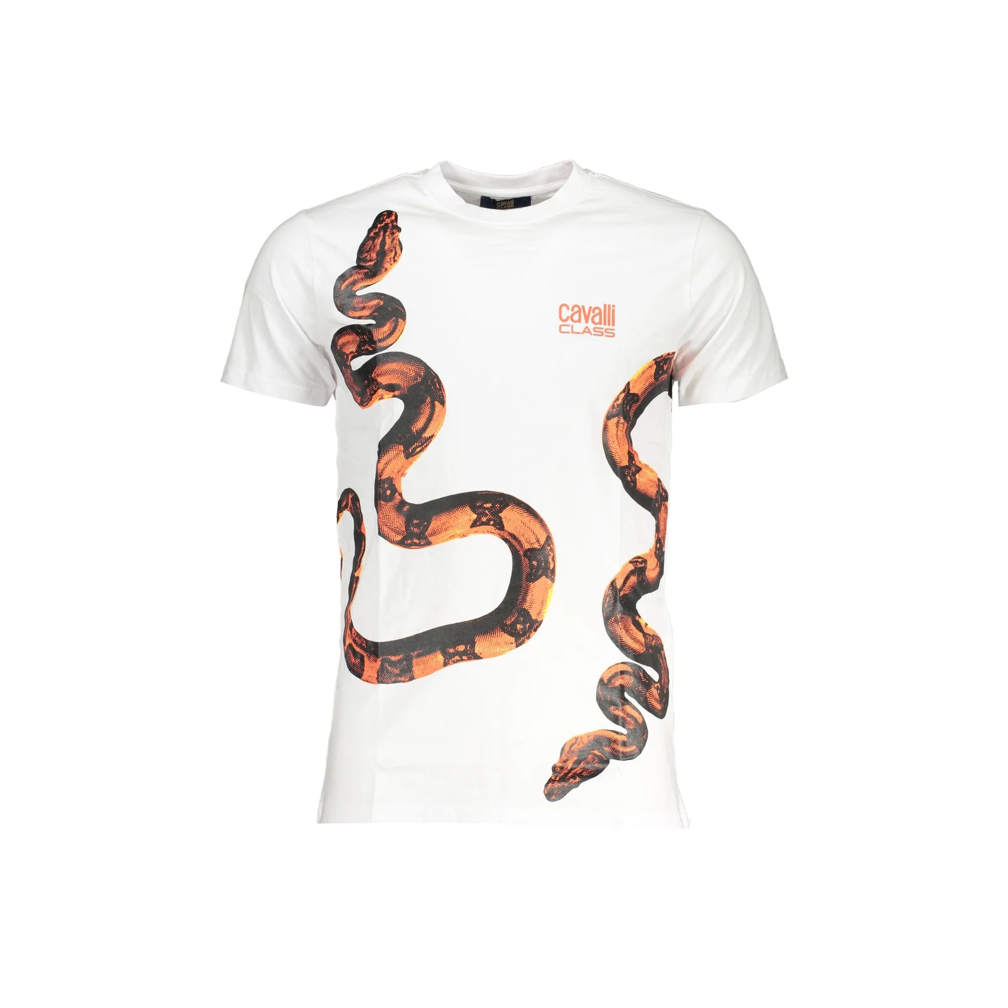 Cavalli Class T-Shirt Maniche Corte Uomo Bianca Stampa Logo Bianco - foto prodotto